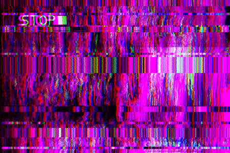 Glitch no signal background pixel noise display tv, digital texture.の写真素材