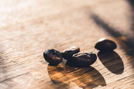 Closeup of coffee beans with macro cropの写真素材