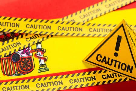 Spain Flag virus 2019-ncov outbreak covid-19 caution quarantine, concept lockdown.の写真素材