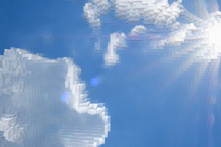 Abstract sky background extrude cube cloud 3d, wallpaper modern.