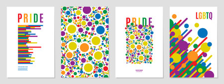 Lgbtq rainbow flag freedom family, gay, bisexual and lesbian community, pride pattern on white background, colorful cover vector illustration design.のイラスト素材