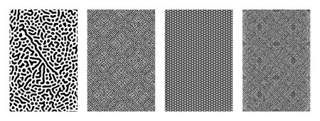 Vector abstract background bio diffusion turing pattern. black and white organic pattern