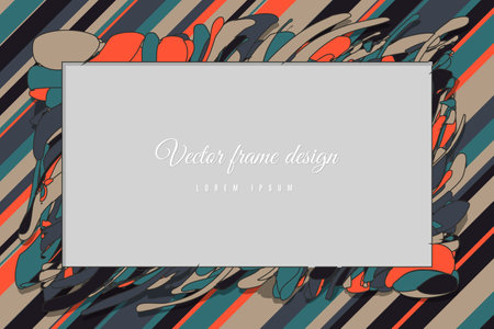 Multicolor Abstract art wave background frame border shape. decoration flowのイラスト素材