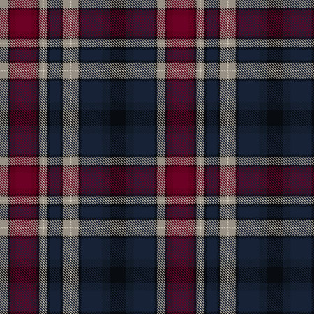 Blue Pattern textile seamless tartan plaid vector texture. design classic red