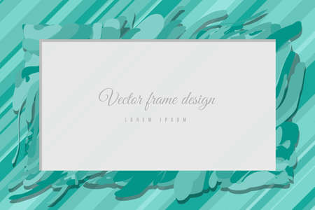 Green Abstract art wave background frame border shape. decoration flowのイラスト素材