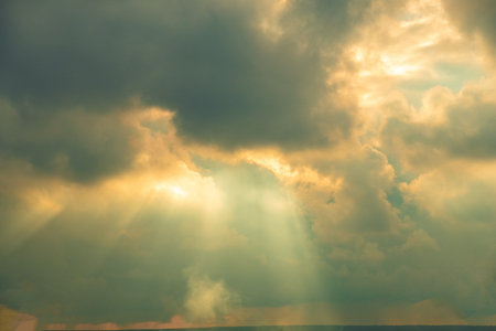 Blue sky with white cloud, nature color light. cloudscape beauty