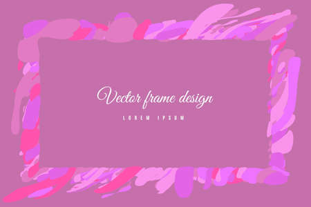 Multicolor Abstract art wave background frame border shape. element designのイラスト素材