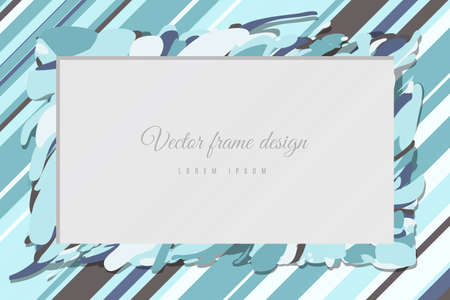 Green Abstract art wave background frame border shape. design illustrationのイラスト素材