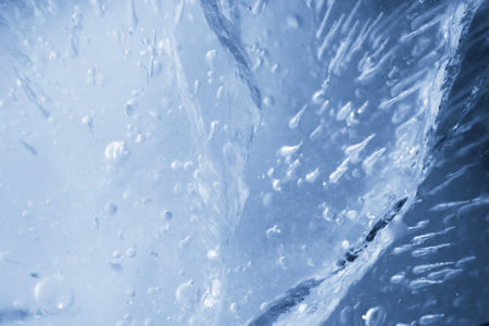 Ice texture background cold macro water pattern, piece.の写真素材
