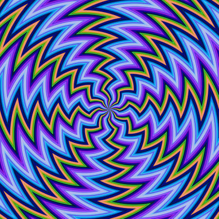 Radial ray zigzag pattern circular, distortion background. vortex elementの写真素材