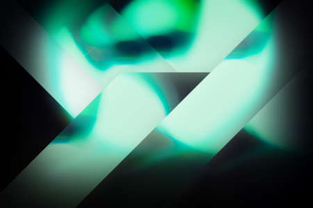 Ray of lamp spot light over black background, square stage illumination abstractの写真素材