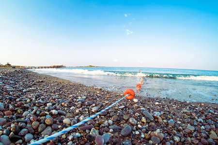Ocean wave with spray, sea summer blue surf. power beachの写真素材