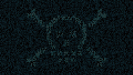 Digital piracy technology computer code internet hacking. symbol pirateの写真素材