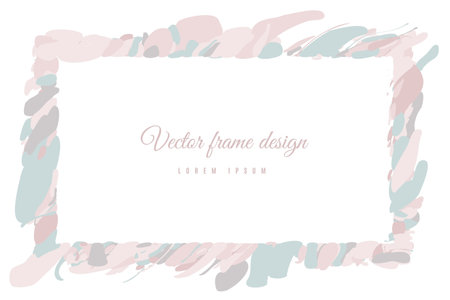 Abstract art wave background frame border shape. design backdropのイラスト素材