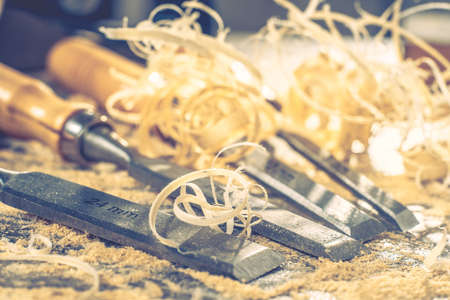 Carpenter wood tool wooden work carpentry equipment,  industry timber.の写真素材