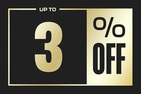 3% off Price label sale promotion market discount percent. special business