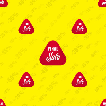 Yellow Pattern background sale seamless vector discount retail.のイラスト素材