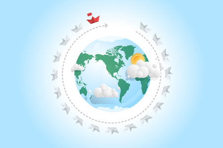 Success business design abstract concept boat vector. direction shipのイラスト素材
