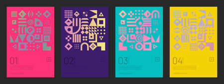 Geometric pattern cover background abstract design vector minimal. business retroのイラスト素材