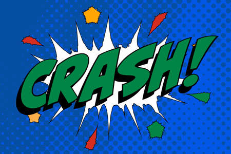 Crash Abstract cartoon frame vector background design balloon. pattern retroのイラスト素材