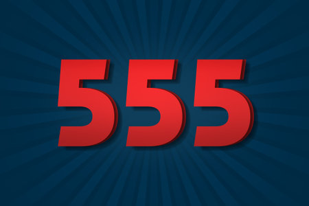555 five hundred and fifty-five Number count template poster design background label. abstract