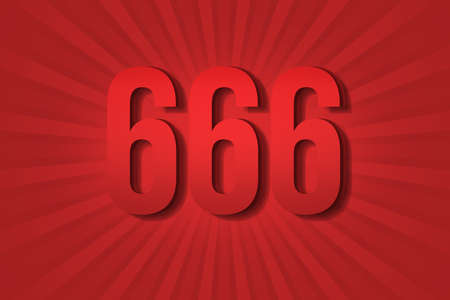 666 six hundred and sixty-six Number design element decoration poster template background. success awardの写真素材