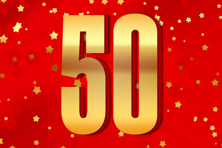 50 fifty Gold number count template poster design background. icon eventの写真素材