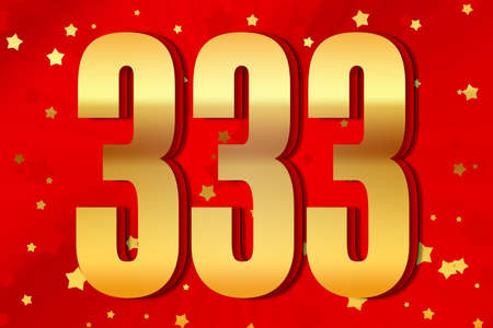 333 three hundred and thirty-three Gold number count template poster design background. element lettersの写真素材