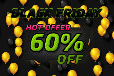 60 sixty Percent off sale discount shopping banner balloon background. design fashionの写真素材