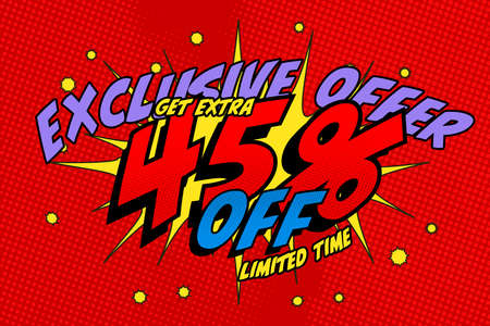 45 forty-five Percent off sale discount shopping banner balloon cartoon. poster businessの写真素材