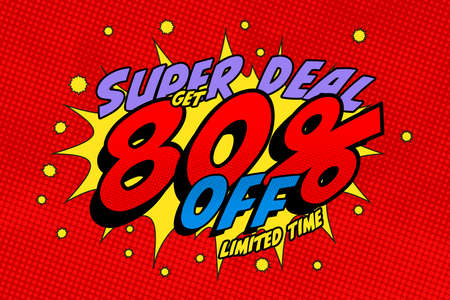 80 eighty Percent off sale discount shopping banner balloon cartoon. businessの写真素材
