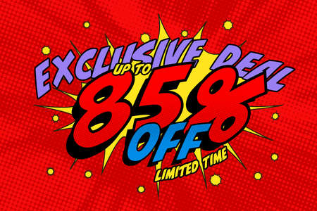 85 eighty-five Percent off sale discount shopping banner balloon cartoon. fashion abstractの写真素材