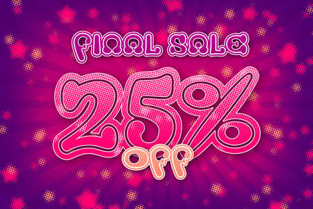 25 twenty-five Percent off super sale shopping halftone banner background design. frameの写真素材