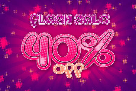 40 forty Percent off super sale shopping halftone banner background design. flash sale limited saleの写真素材