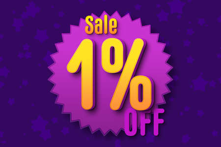 1 one Percent off super sale black friday shopping halftone banner background. hot sale frameの写真素材