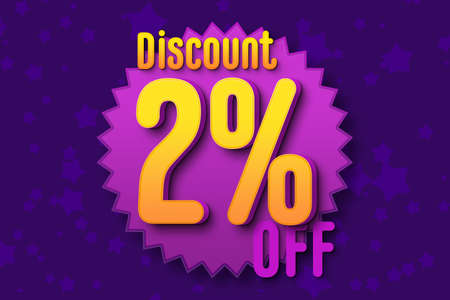 2 two Percent off super sale black friday shopping halftone banner background. special sale frameの写真素材
