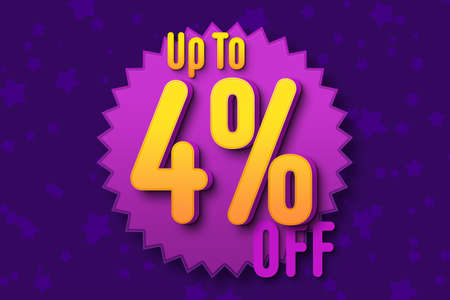 4 four Percent off super sale black friday shopping halftone banner background. exclusive sale mega saleの写真素材