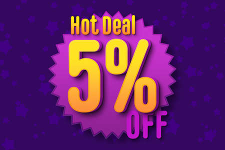 5 five Percent off super sale black friday shopping halftone banner background. special saleの写真素材