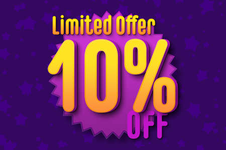 10 ten Percent off super sale black friday shopping halftone banner background. special sale couponの写真素材