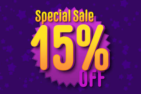15 fifteen Percent off super sale black friday shopping halftone banner background. special saleの写真素材
