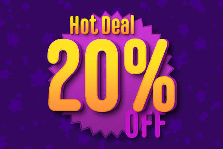 20 twenty Percent off super sale black friday shopping halftone banner background. star saleの写真素材