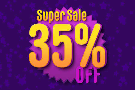35 thirty-five Percent off super sale black friday shopping halftone banner background. sale exclusive saleの写真素材