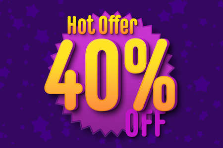 40 forty Percent off super sale black friday shopping halftone banner background. sale special saleの写真素材