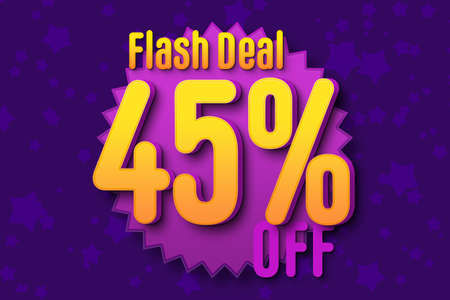 45 forty-five Percent off super sale black friday shopping halftone banner background. percent couponの写真素材
