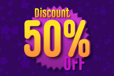 50 fifty Percent off super sale black friday shopping halftone banner background. hot sale flash saleの写真素材