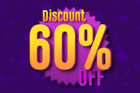 60 sixty Percent off super sale black friday shopping halftone banner background. exclusive sale discountの写真素材