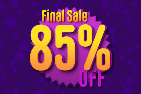 85 eighty-five Percent off super sale black friday shopping halftone banner background. coupon discountの写真素材
