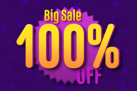 100 one hundred Percent off super sale black friday shopping halftone banner background. coupon special saleの写真素材