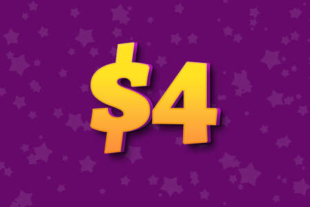 4 four Dollar usd price sale offer cost background. money dollar signの写真素材