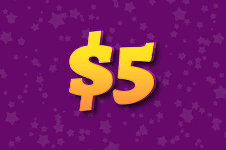 5 five Dollar usd price sale offer cost background. money black fridayの写真素材